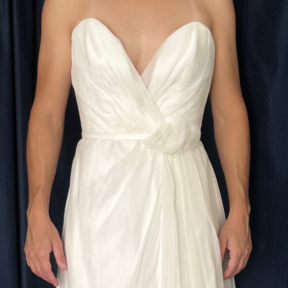 NWT Liancarlo White Wedding Dress or Evening Gown In Silk Organza Material - Picture 5 of 9